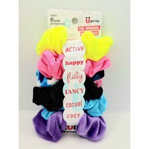 NEW Scunci Hair Accessory Multicolor Scrunchies - 6 Neon Scunchies 80s style